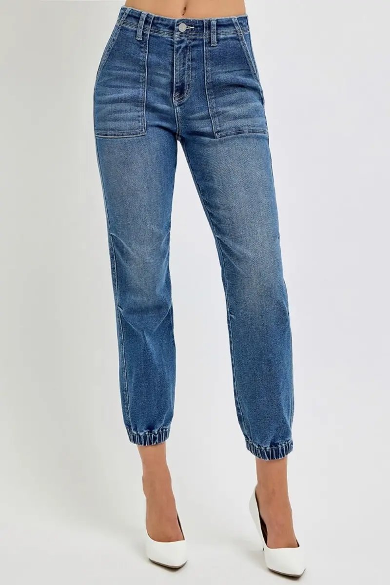 RISEN Full Size High Rise Ankle Jogger Jeans for Women - Love Salve